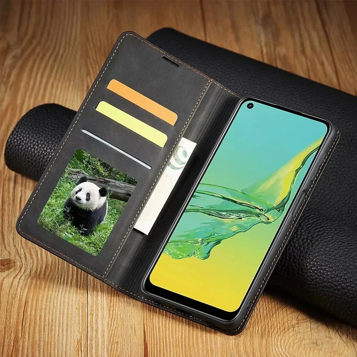 Magnetic Leather Phone Case for Samsung – Stylish Protection with Flip Cover and Card Holder | Sansoti