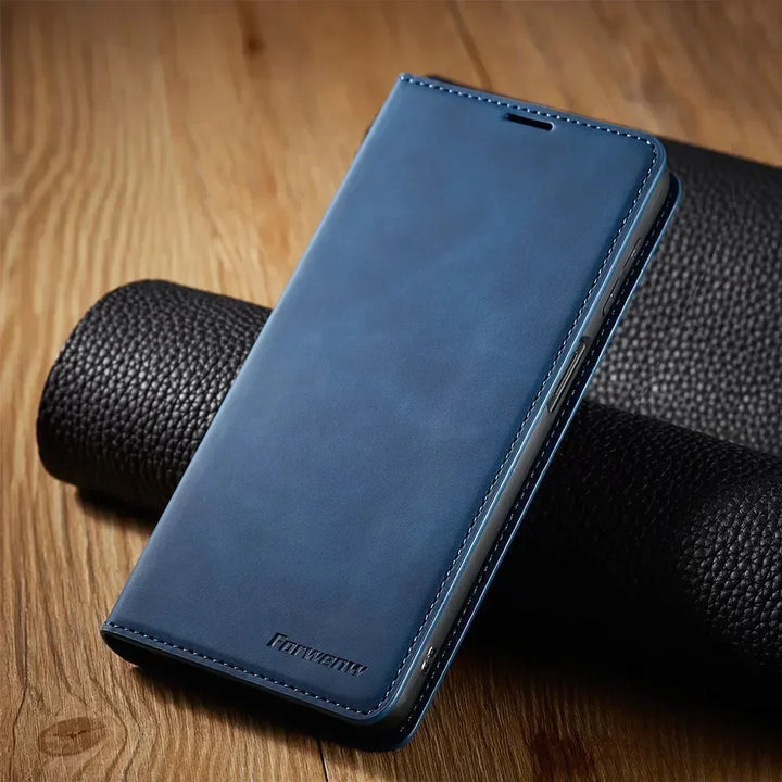 Magnetic Leather Phone Case for Samsung – Stylish Protection with Flip Cover and Card Holder | Sansoti