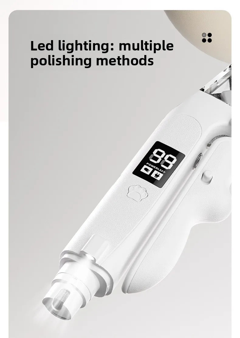 Dual-Function Pet Nail Care System with LED Safety Light – USB-C Rechargeable Clipper and Grinder