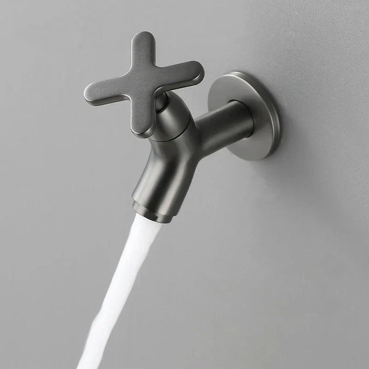 Solid Brass Wall-Mounted Cold Water Faucet with Single Lever Handle
