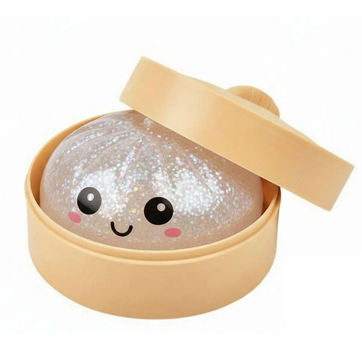 Glitter Dumpling Squeeze Fidget Toy - Kawaii Desk Accessory for Stress Relief