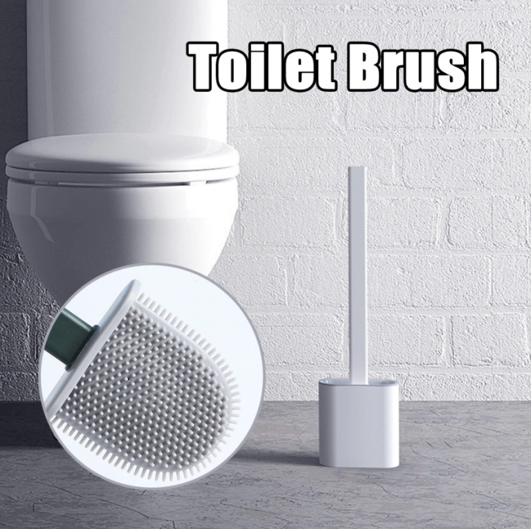 Premium Silicone Toilet Brush with Holder – Flexible Design for Easy Cleaning