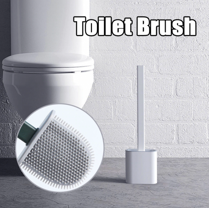 Premium Silicone Toilet Brush with Holder – Flexible Design for Easy Cleaning