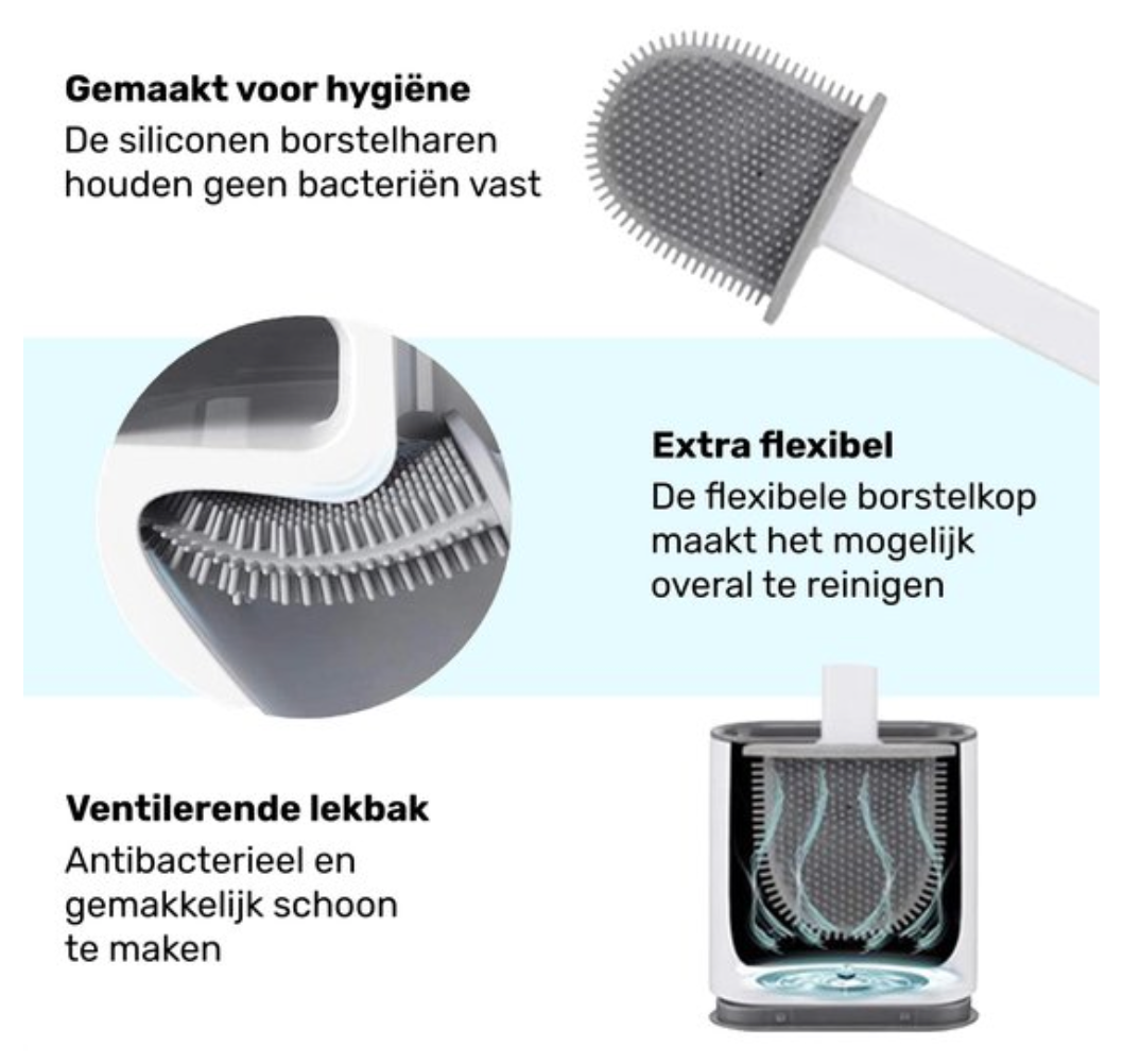Premium Silicone Toilet Brush with Holder – Flexible Design for Easy Cleaning