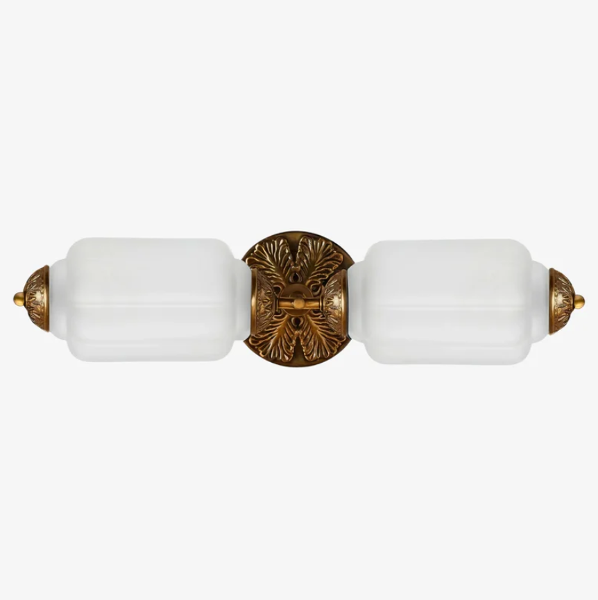 Vintage Art Deco Milk Glass Vanity Light