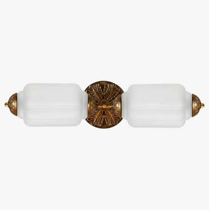 Vintage Art Deco Milk Glass Vanity Light