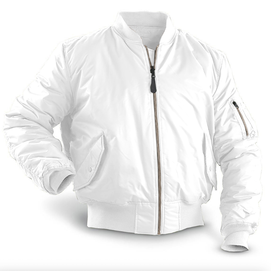 Padded Bomber Jacket Men Lined Zipper Pockets