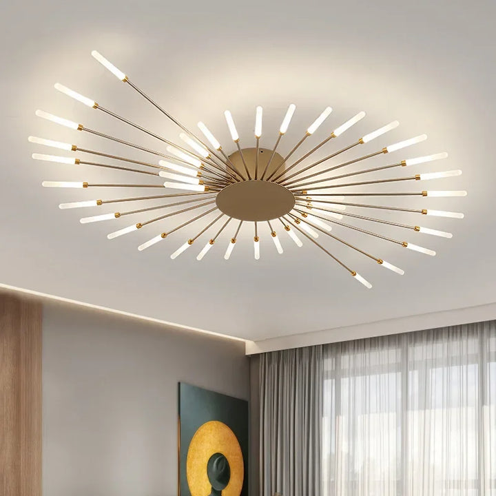 Modern LED Ceiling Lamp - Minimalist Design Inspired by Sun Rays