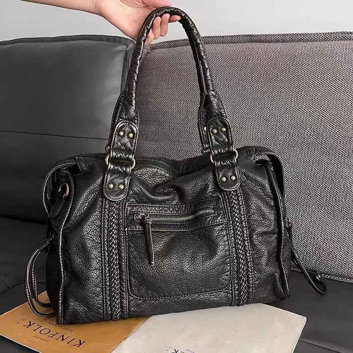 Elegance Black | Luxurious handbag in genuine leather