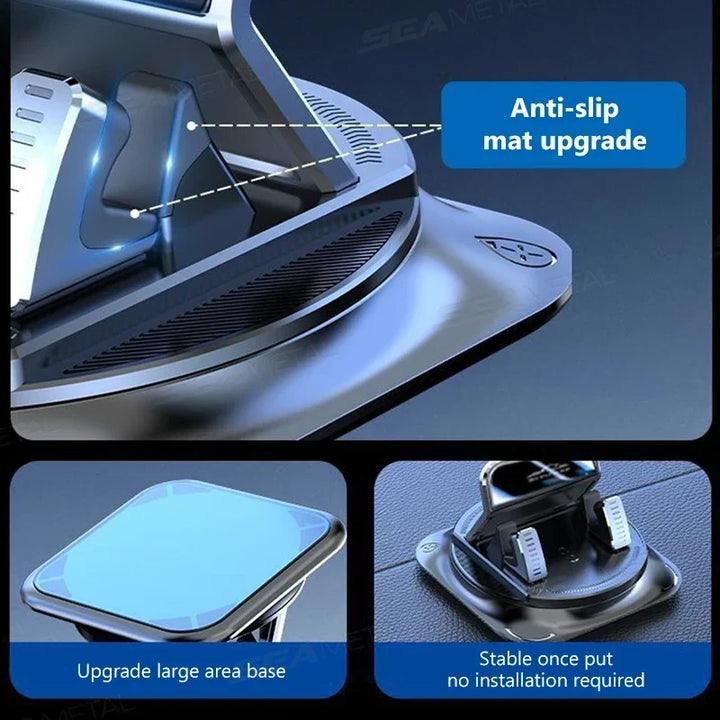 Universal Dashboard Smartphone Mount with 360-Degree Rotation and Anti-Slip Grip