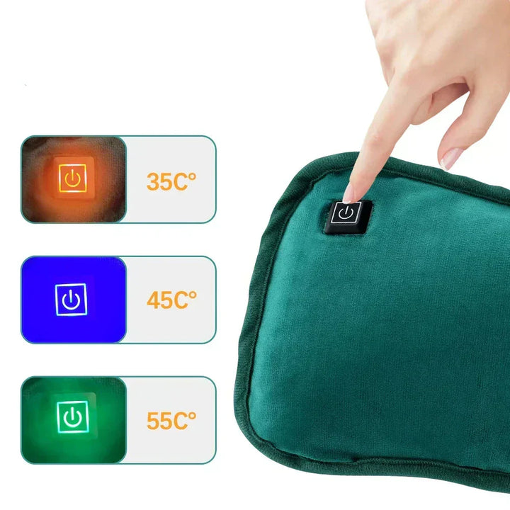 Graphite USB Heating Pad with 3 Temperature Settings - Portable Ergonomic Warmer for Hand and Belly