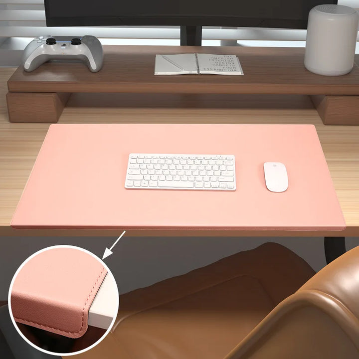 Premium PU-Leather Desk Pad with Wrist Support – Non-Slip Surface for Office and Gaming