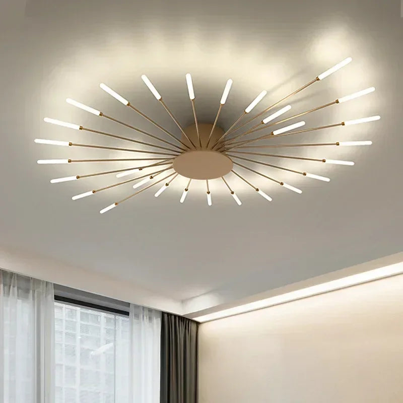 Modern LED Ceiling Lamp - Minimalist Design Inspired by Sun Rays