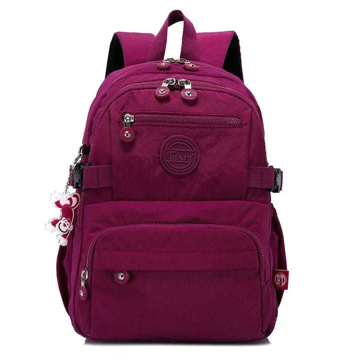 Urban Commuter Nylon Backpack - Durable Water-Resistant Travel Bag for Women