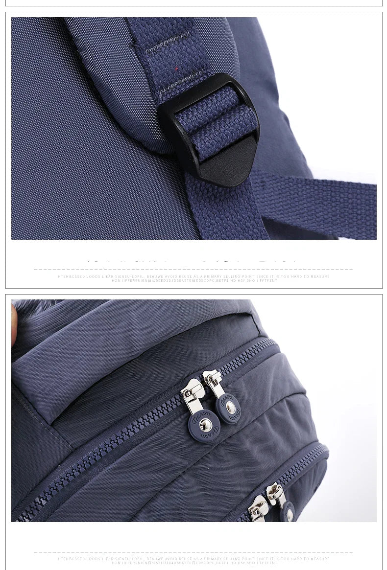 Urban Commuter Nylon Backpack - Durable Water-Resistant Travel Bag for Women