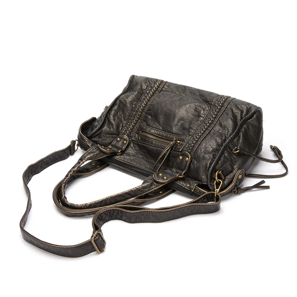 Elegance Black | Luxurious handbag in genuine leather