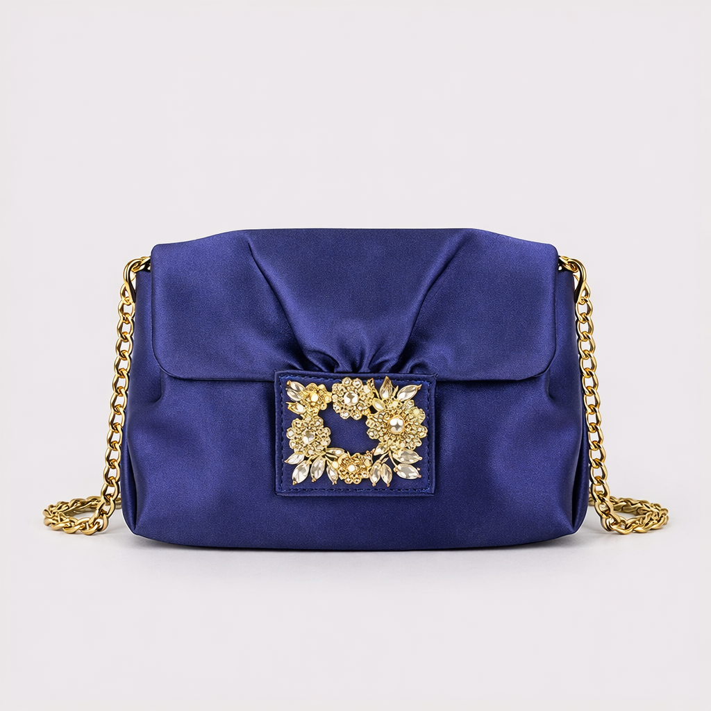 Sera – Satin Evening Bag, Small Chain Crossbody Clutch