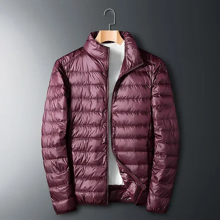 Men's Lightweight Puffer Jacket with Compact Storage Bag
