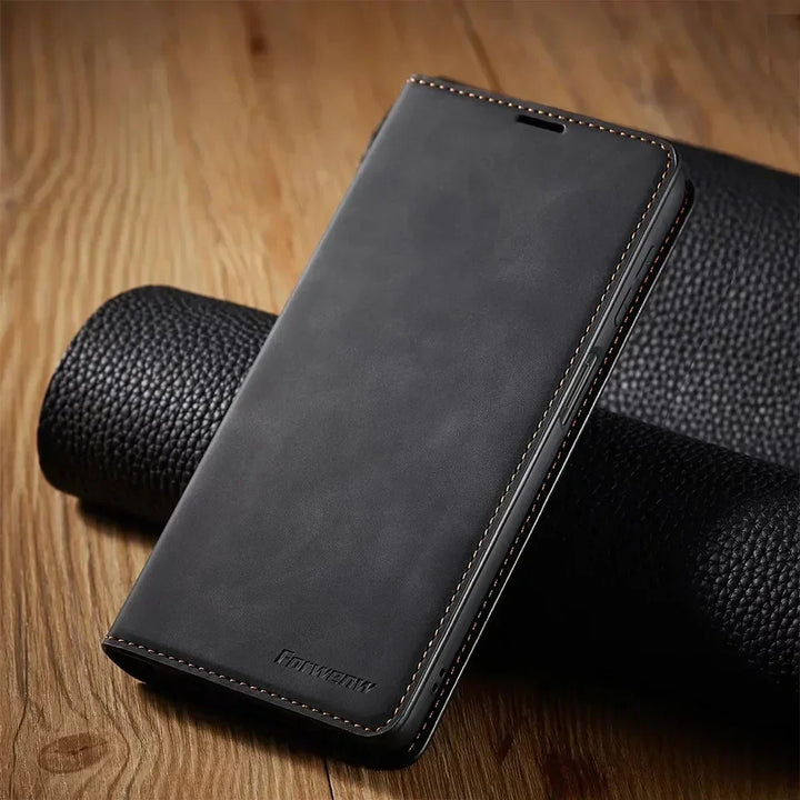 Magnetic Leather Phone Case for Samsung – Stylish Protection with Flip Cover and Card Holder | Sansoti