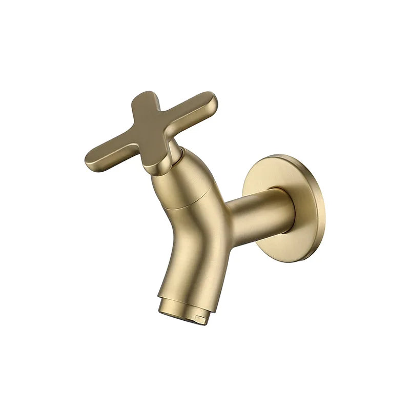 Solid Brass Wall-Mounted Cold Water Faucet with Single Lever Handle