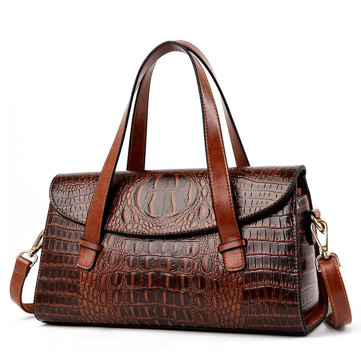 Vesper – Croc Embossed Cowhide Shoulder Bag for Women