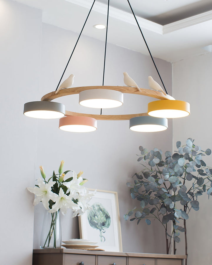 Cliff Chandelier Bird Round