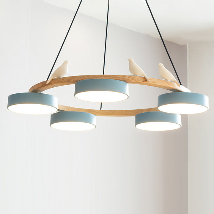 Cliff Chandelier Bird Round