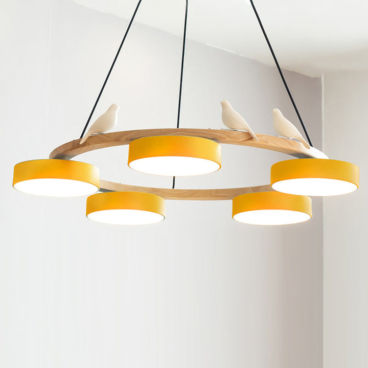 Cliff Chandelier Bird Round