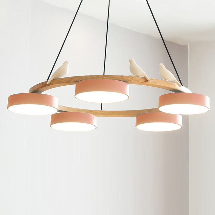 Cliff Chandelier Bird Round