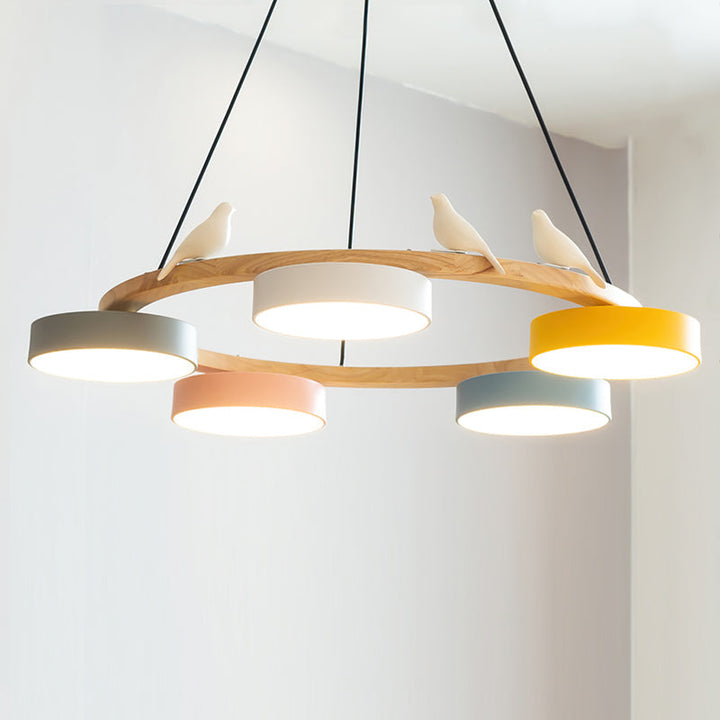 Cliff Chandelier Bird Round