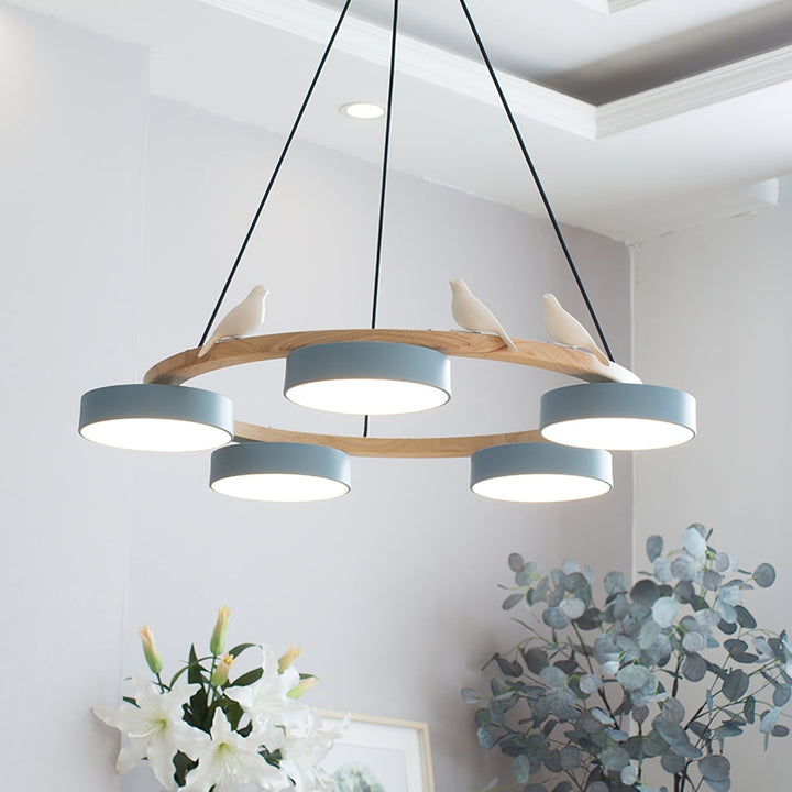 Cliff Chandelier Bird Round