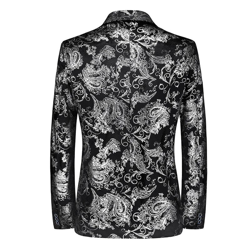 Patterned Modern Slim-Fit Blazer for Men