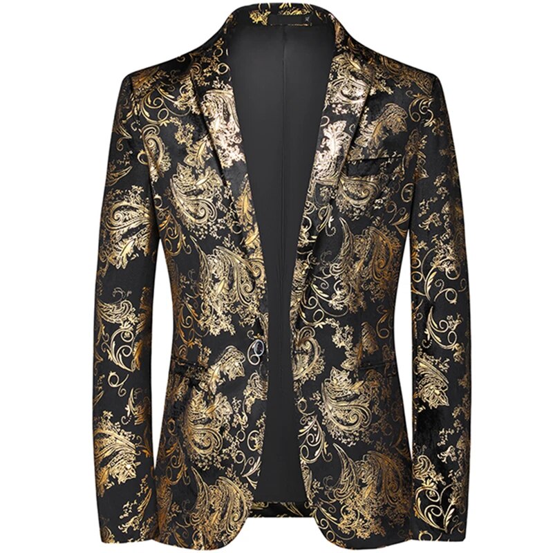 Patterned Modern Slim-Fit Blazer for Men