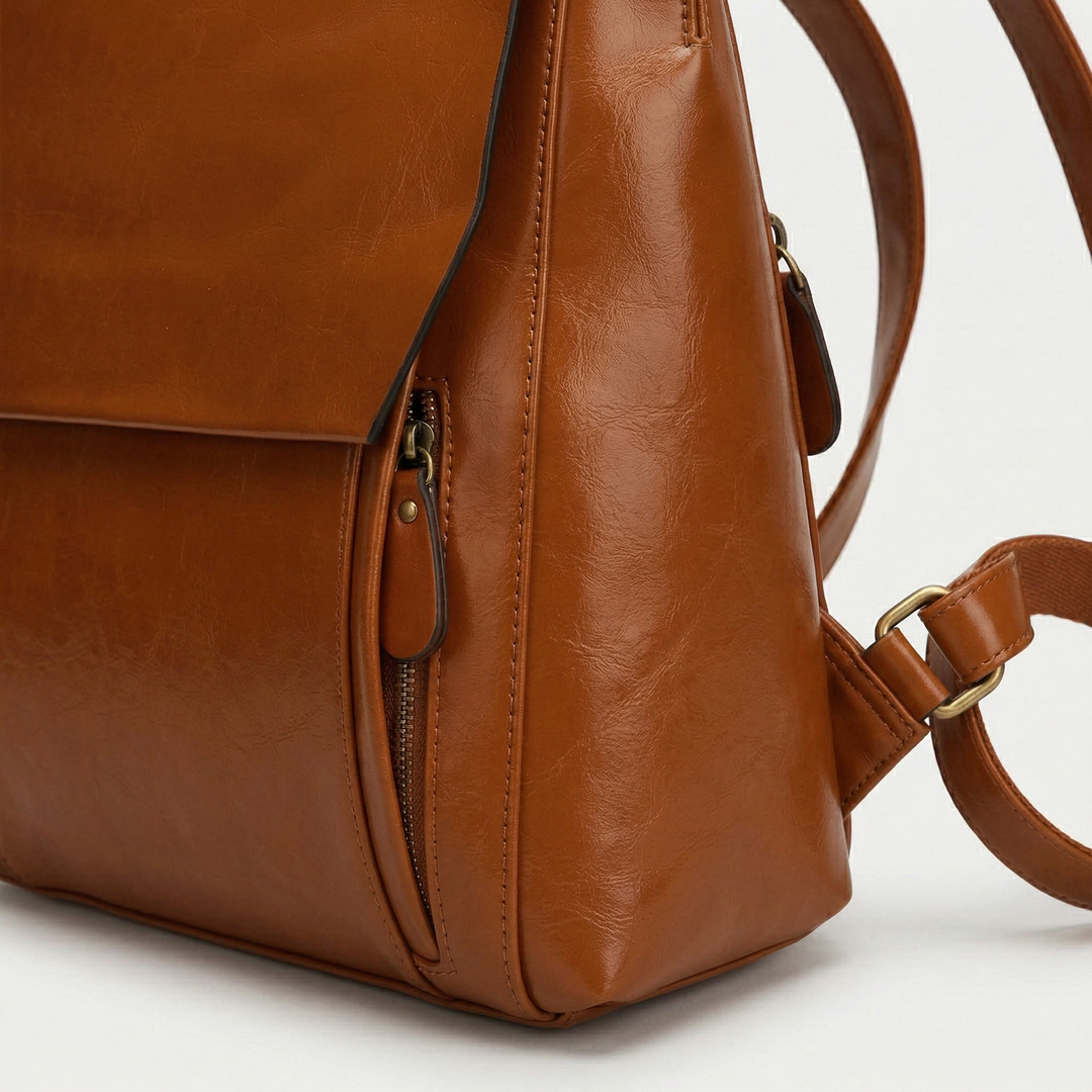Sloane – Vegan Leather Backpack Women, Flap Travel Bag