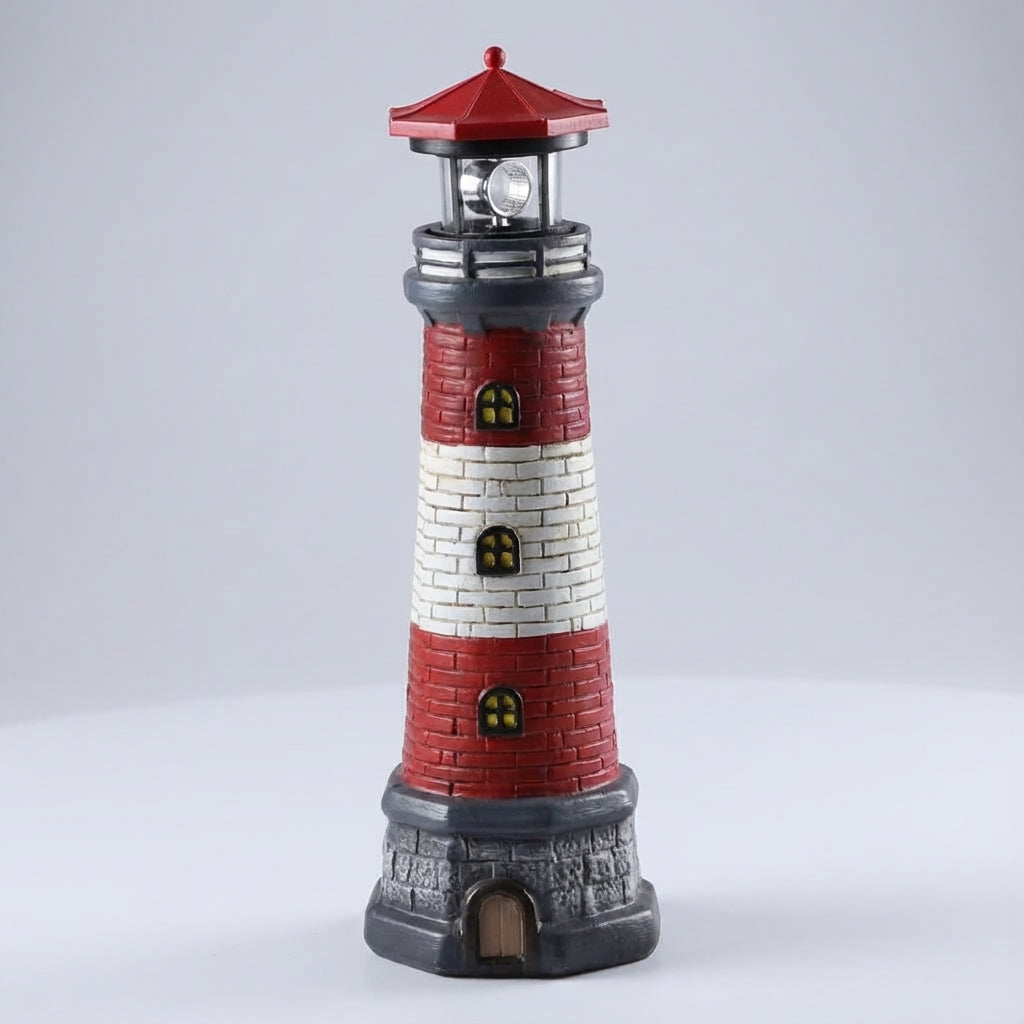 Solar Rotating Beacon Garden Light - Coastal Lighthouse Design