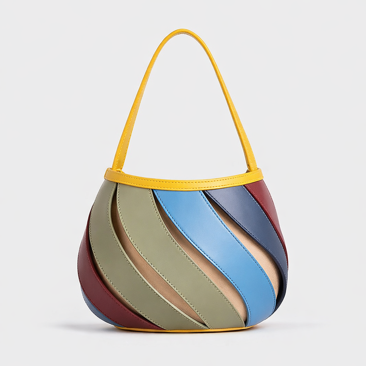 Soleil – Round Colorblock Top Handle Handbag