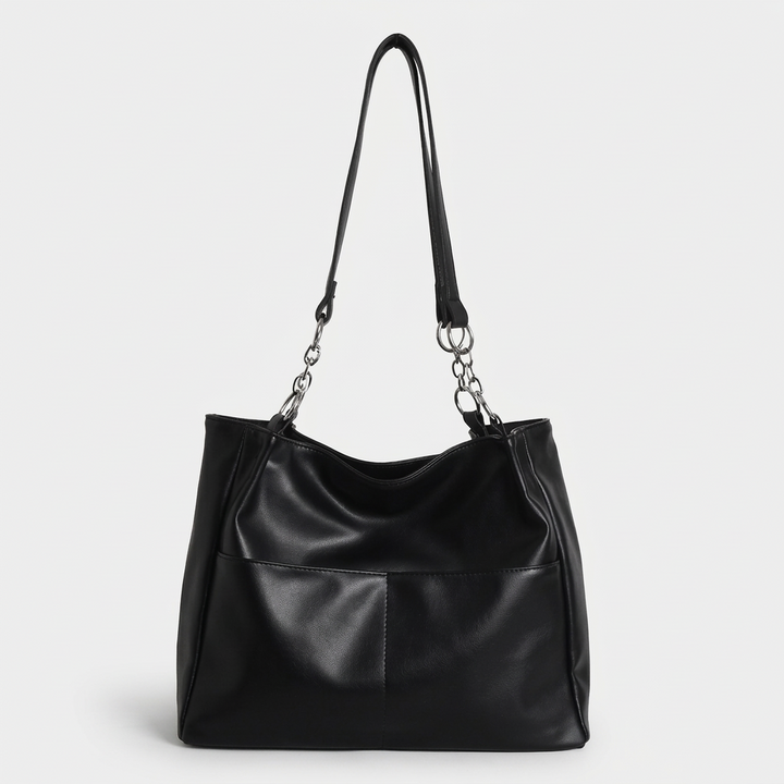 Solen – Large Vegan Cowhide Tote Bag, Chain Shoulder Bag