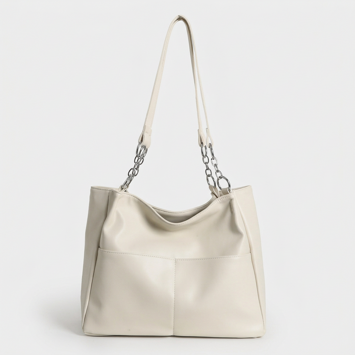 Solen – Large Vegan Cowhide Tote Bag, Chain Shoulder Bag