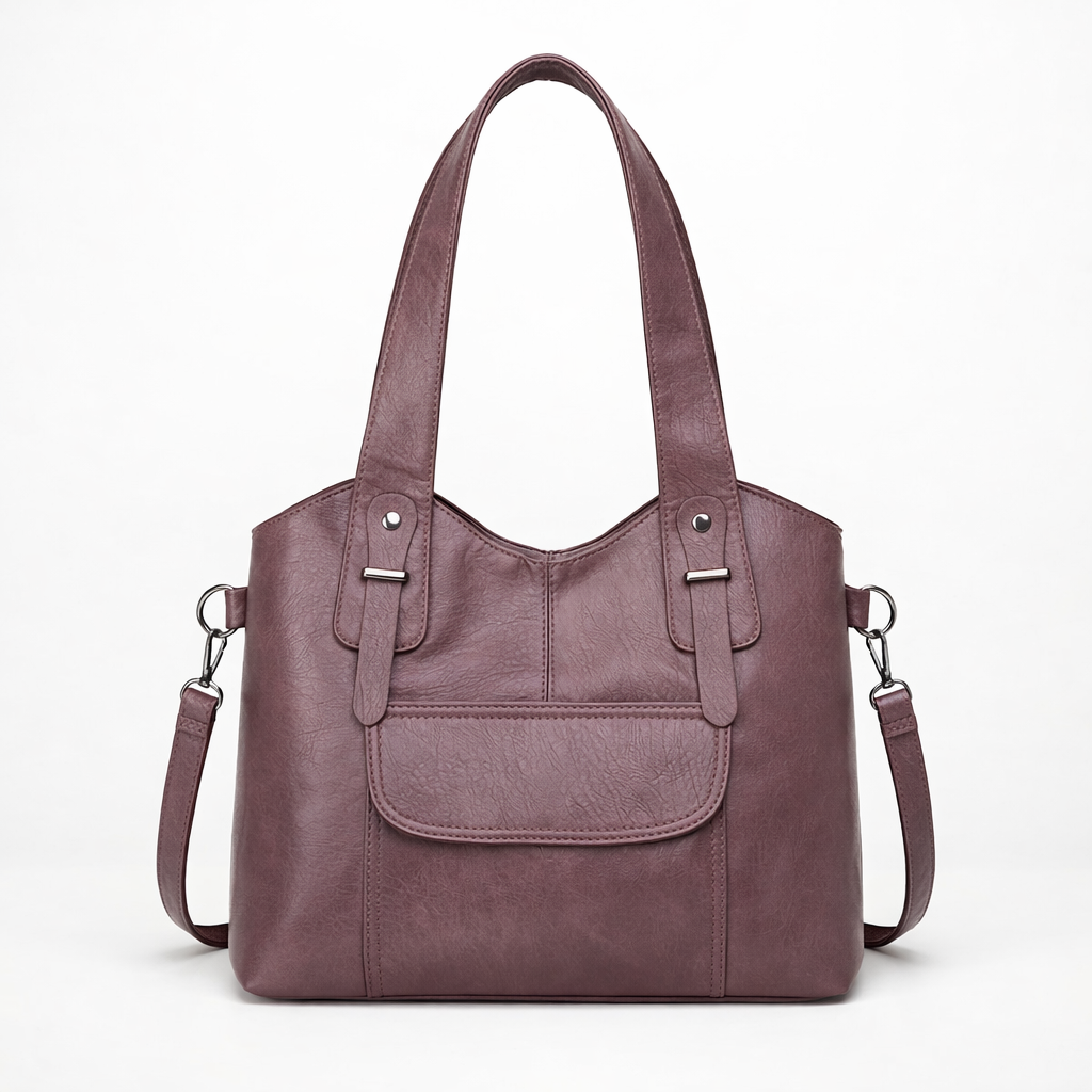 Solene – Large Vegan Cowhide Tote Bag, Shoulder Bag