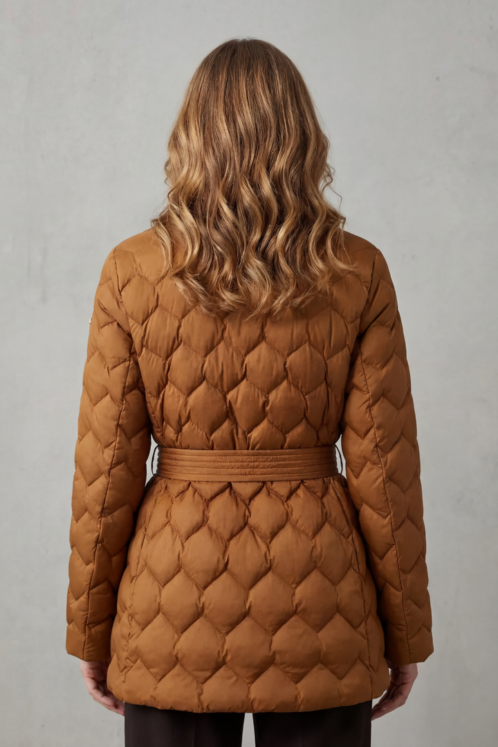 Women's Sculpted Quilted Belted Puffer Jacket