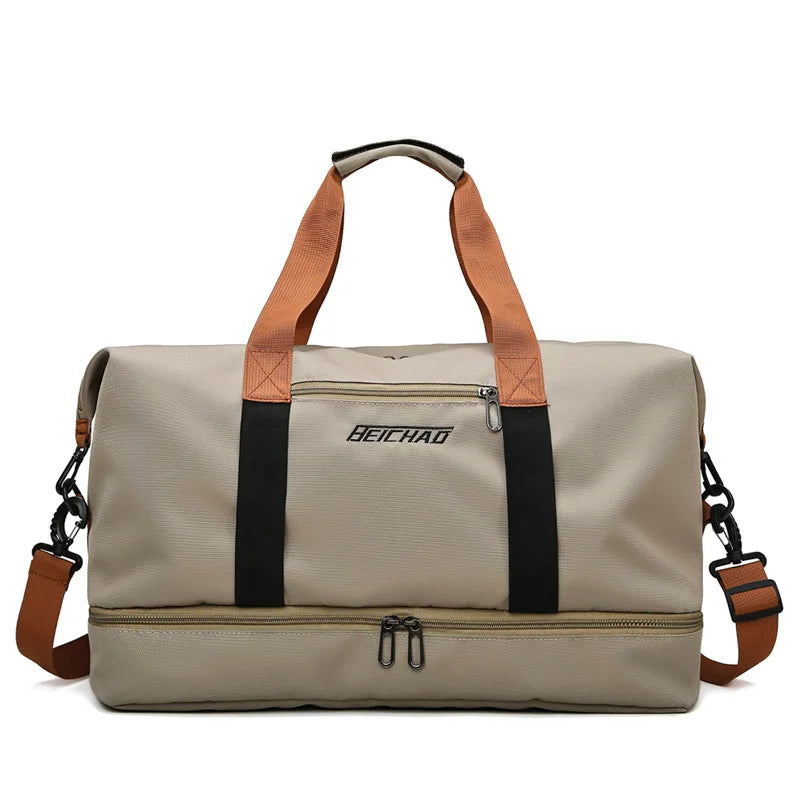 Gym Bag with Shoe Compartment and Wet/Dry Separation for Training