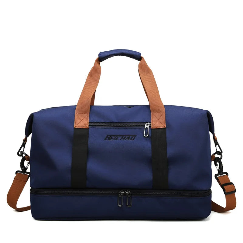 Gym Bag with Shoe Compartment and Wet/Dry Separation for Training