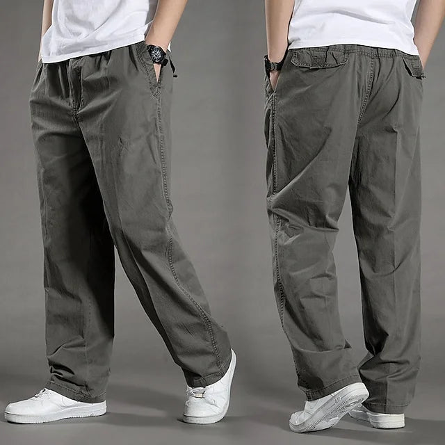 Relaxed Fit Cargo Pants with Elastic Waistband