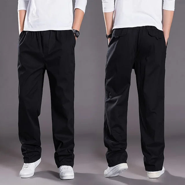 Relaxed Fit Cargo Pants with Elastic Waistband