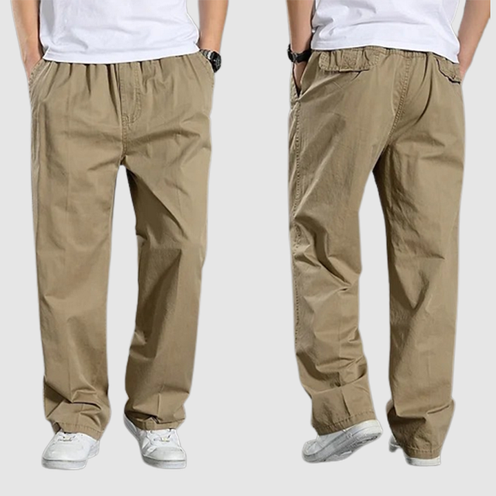 Relaxed Fit Cargo Pants with Elastic Waistband