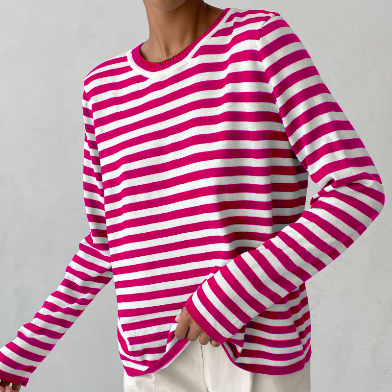 HarborStripe Women's Relaxed Striped Short Sleeve Summer Top