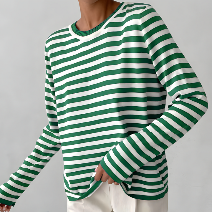 HarborStripe Women's Relaxed Striped Short Sleeve Summer Top