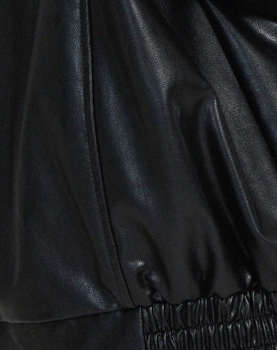 Urban Ease Oversized Faux Leather Jacket for Women – Relaxed Fit