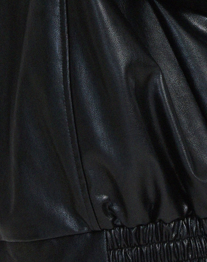 Urban Ease Oversized Faux Leather Jacket for Women – Relaxed Fit