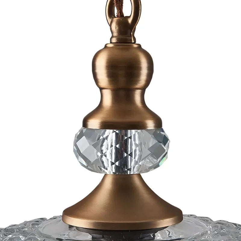 Sylvie Vintage Glass Brass Flower Pendant Light